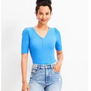 LOFT Blue Short Sleeve Tee Size Petite XXSP